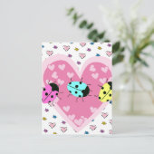 VALENTIJN LADYBUGS FEESTDAGENKAART (Staand voorkant)