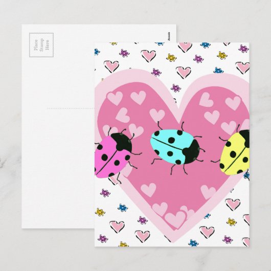 VALENTIJN LADYBUGS FEESTDAGENKAART (Voorkant / Achterkant)