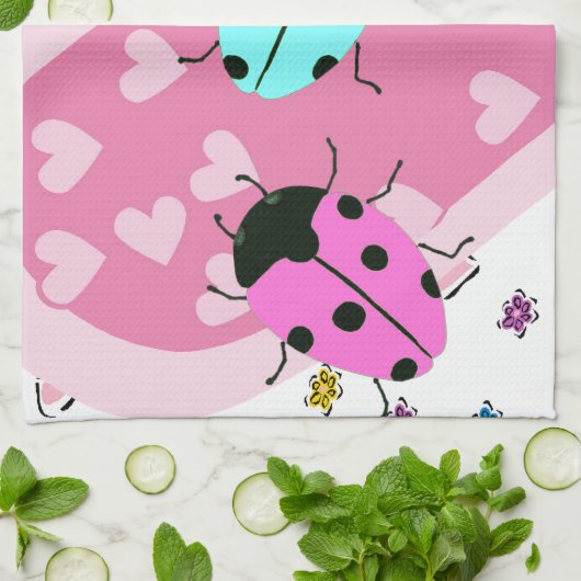 VALENTIJN LADYBUGS THEEDOEK (Gevouwen)