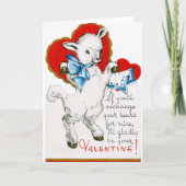 Valentijn Lamb Feestdagen Kaart (Voorkant)