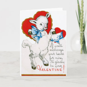 Valentijn Lamb Feestdagen Kaart
