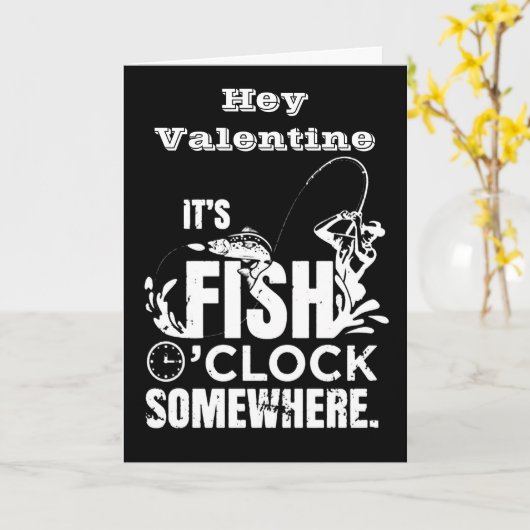 VALENTIJN "LATEN HOOK UP" VISHERMAN LOVE KAART (Gele Bloem)