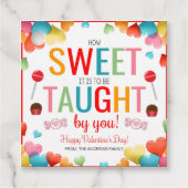 Valentijn -leraar Gift Label (Voorkant)