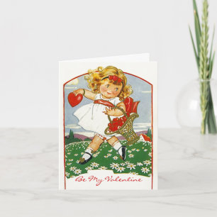 Valentijn Levering meisje Valentijnsdag Kaart Kaar
