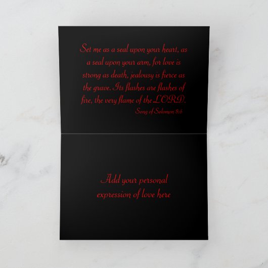 Valentijn/Lied van Salomo Feestdagen Kaart (Binnen)