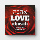 Valentijn LIEFDE FAALT NOOIT Hebreeuws Ahavah Chri Fotoplaat (Voorkant)