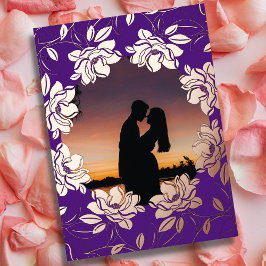 Valentijn liefde foto bloemen en poëzie op maat folie feestdagenkaart