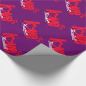 Valentijn liefde genaamd persoonlijke cadeauomslag cadeaupapier (Hoek)