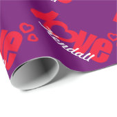 Valentijn liefde genaamd persoonlijke cadeauomslag cadeaupapier (Rol Hoek)