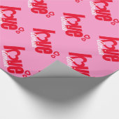 Valentijn liefde genaamd persoonlijke cadeauomslag cadeaupapier (Hoek)