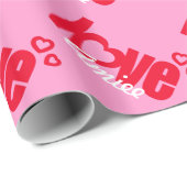 Valentijn liefde genaamd persoonlijke cadeauomslag cadeaupapier (Rol Hoek)