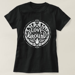 Valentijn Liefde is rondom duif - wit T-shirt