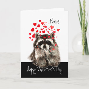 Valentijn Liefde Leuk Raccoon Kisses Nicht Feestdagen Kaart