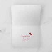 Valentijn liefde teddyberen door open haard kaart (Binnen)