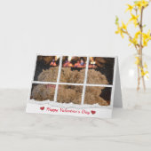 Valentijn liefde teddyberen door open haard kaart (Gele Bloem)