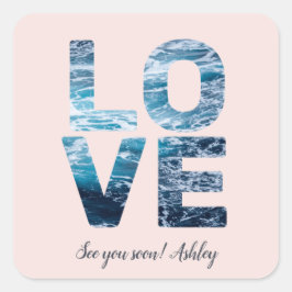 VALENTIJN LIEFDE Thema Aanpasbare Foto Oceaan Vierkante Sticker