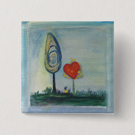 Valentijn, Liefdesbadge Vierkante Button 5,1 Cm
