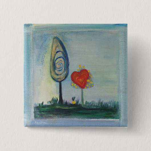 Valentijn, Liefdesbadge Vierkante Button 5,1 Cm (Voorkant)