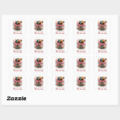 Valentijn Liefdeskever op Bloeiende Roos Vierkante Sticker (Vel)