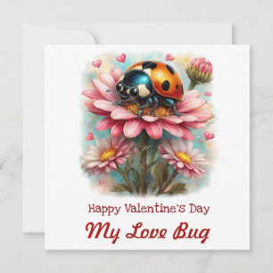 Valentijn Liefdeskever op Bloesemende Roos Kaart