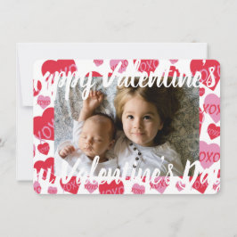 Valentijn Liefjes Roze Rode XOXO Hartjes Notitiekaartje