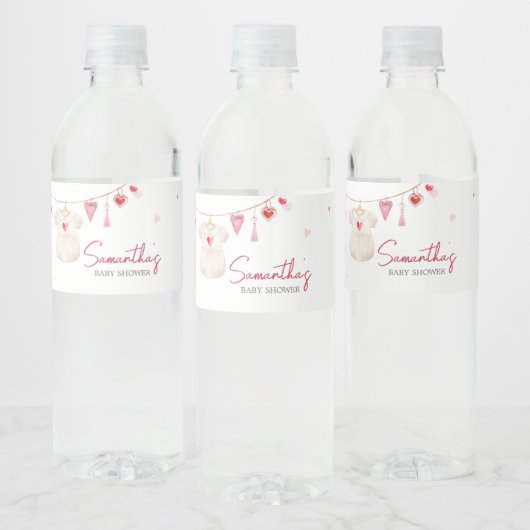 Valentijn Lieverd Baby shower Waterfles Etiket (Flessen)