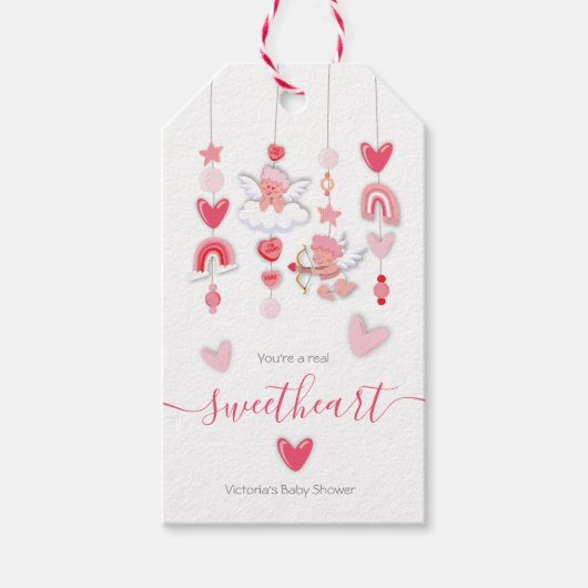 Valentijn Lieverd mobiel Baby shower Cadeaulabel (Voorkant)