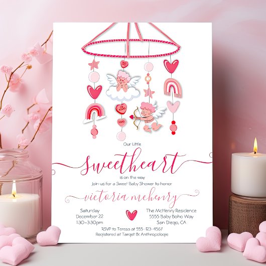Valentijn Lieverd mobiel Baby shower Kaart