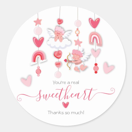 Valentijn Lieverd mobiel Baby shower Ronde Sticker (Voorkant)