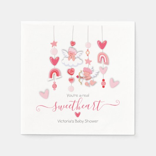 Valentijn Lieverd mobiel Baby shower Servet (Voorkant)