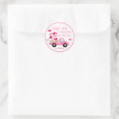 Valentijn Lieverd Roze 1e verjaardag Favor Ronde Sticker (Tas)