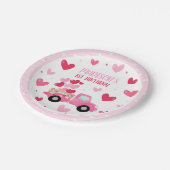 Valentijn Lieverd Roze eerste geboortedag Papieren Bordje (Gekanteld)