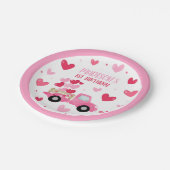 Valentijn Lieverd Roze eerste geboortedag Papieren Bordje (Gekanteld)