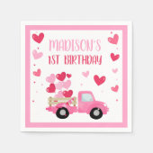 Valentijn Lieverd Roze eerste geboortedag Servet (Voorkant)