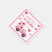 Valentijn Lieverd Roze eerste geboortedag Servet (Hoek)