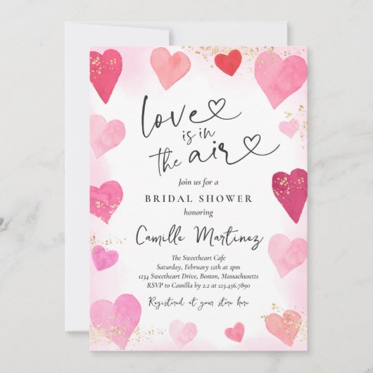 Valentijn Lieverd Roze rood hart Vrijgezellenfeest Kaart (Voorkant)