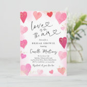 Valentijn Lieverd Roze rood hart Vrijgezellenfeest Kaart (Staand voorkant)