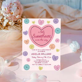 Valentijn Lieverd Snoep Baby shower Uitnodiging
