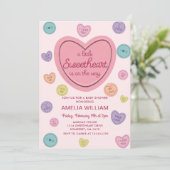 Valentijn Lieverd Snoep Baby shower Uitnodiging (Staand voorkant)