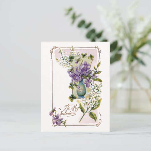Valentijn Lilies en Violet Briefkaart (Staand voorkant)