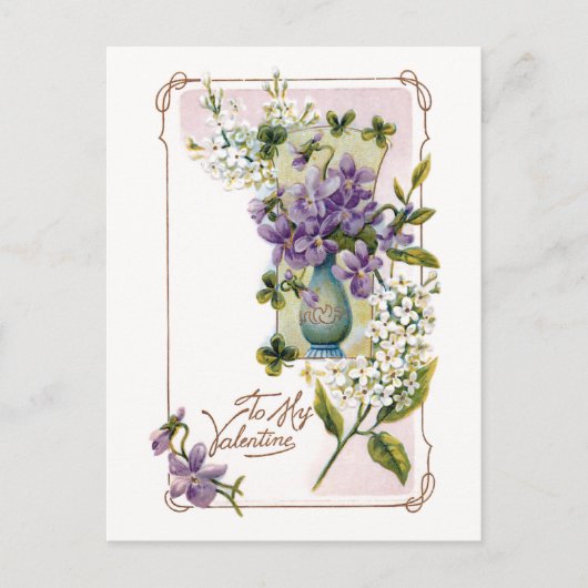Valentijn Lilies en Violet Briefkaart (Voorkant)