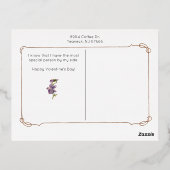 Valentijn Lilies en Violet Folie Feestdagen Briefkaart (Achterkant)