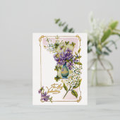 Valentijn Lilies en Violet Folie Feestdagen Briefkaart (Staand Voorkant)