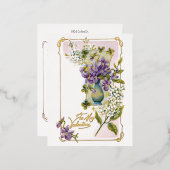 Valentijn Lilies en Violet Folie Feestdagen Briefkaart (Voorkant / Achterkant)