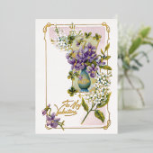 Valentijn Lilies en Violet Folie Feestdagenkaart (Staand Voorkant)