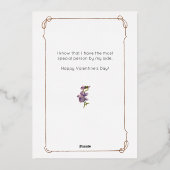 Valentijn Lilies en Violet Folie Feestdagenkaart (Achterkant)