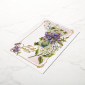 Valentijn Lilies en Violet Folie Feestdagenkaart (Gedraaid)