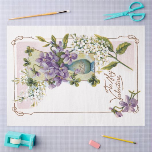 Valentijn Lilies en Violet Tissuepapier (Craft)