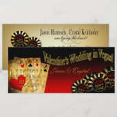 Valentijn LINEN Las Vegas Deluxe Jason Crystal Red Feestdagenkaart (Voorkant / Achterkant)