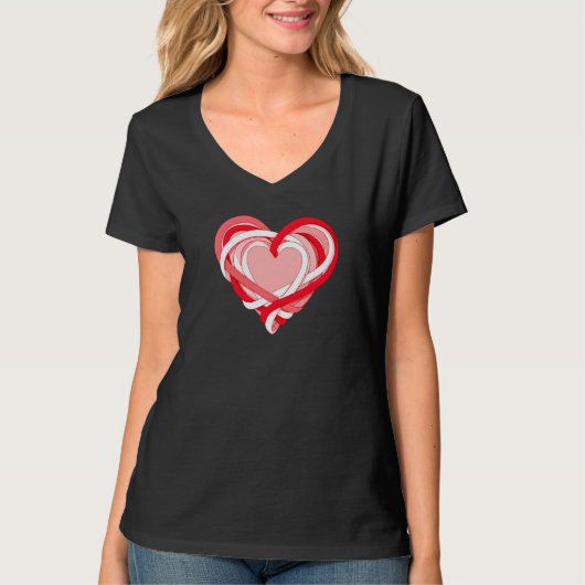 valentijn lint hart t shirt ontwerp (Voorkant)